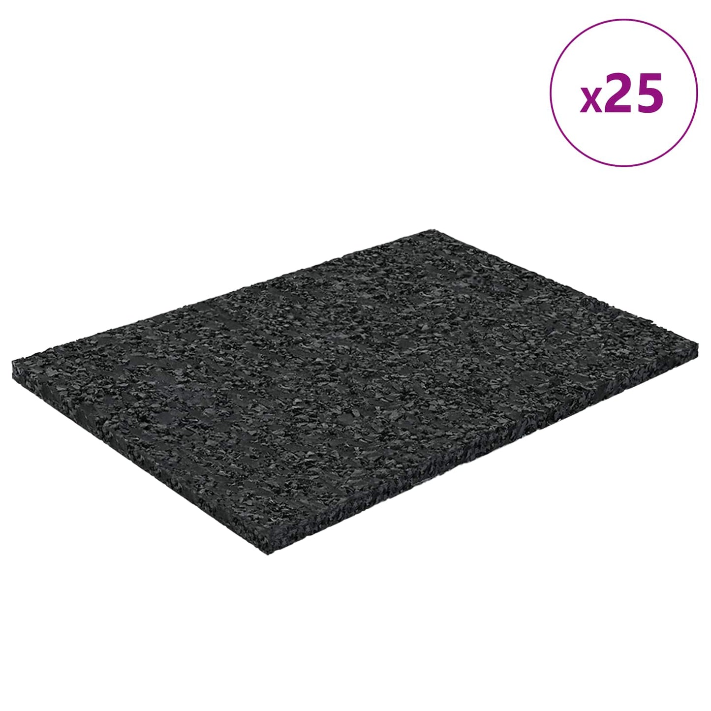 Gummigranulat-Patiopad Schwarz 6 x 9 x 0,3 cm Gummi