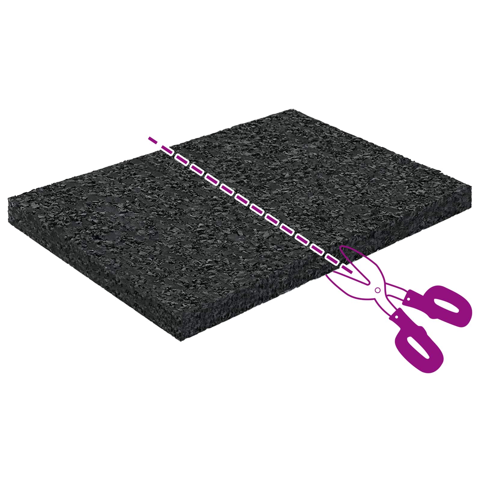Gummigranulat-Patiopad Schwarz 6 x 9 x 0,6 cm Gummi
