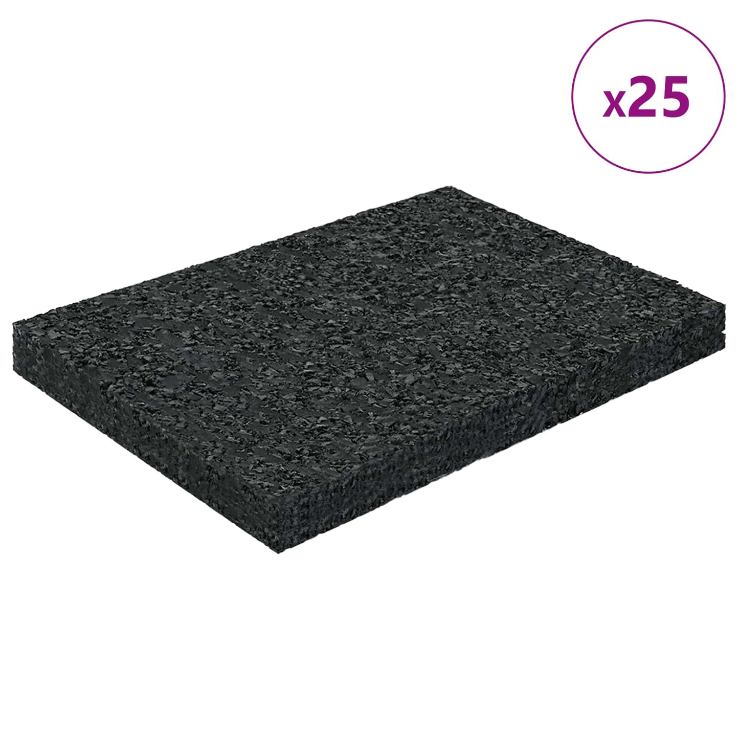Gummigranulat-Patiopad Schwarz 6 x 9 x 0,8 cm Gummi