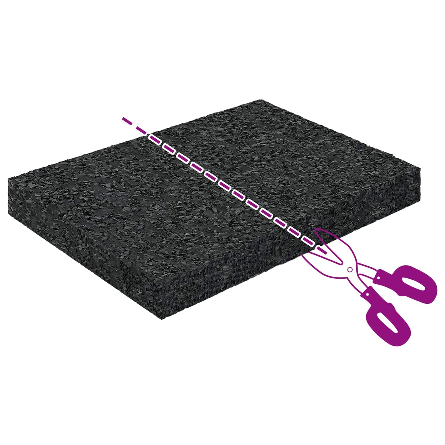 Gummigranulat-Patiopad Schwarz 6 x 9 x 1 cm Gummi