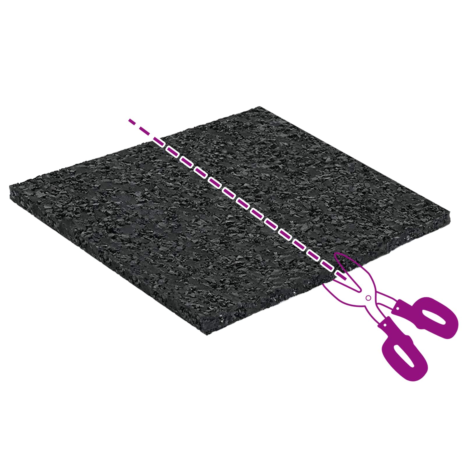 Gummigranulat-Patiopad Schwarz 9 x 9 x 0,3 cm Gummi
