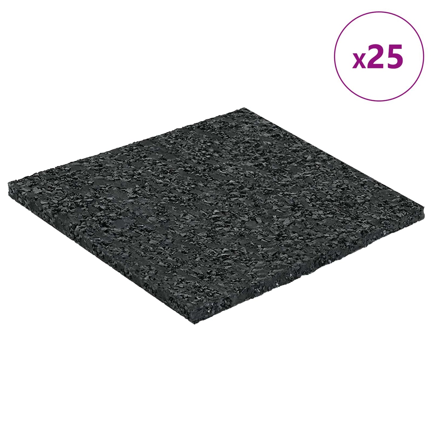 Gummigranulat-Patiopad Schwarz 9 x 9 x 0,3 cm Gummi