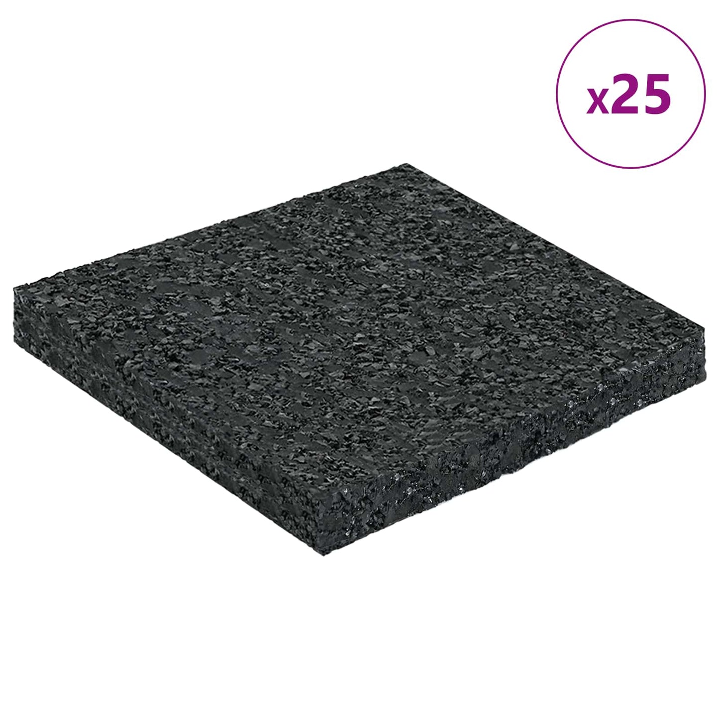 Gummigranulat-Patiopad Schwarz 9 x 9 x 0,8 cm Gummi
