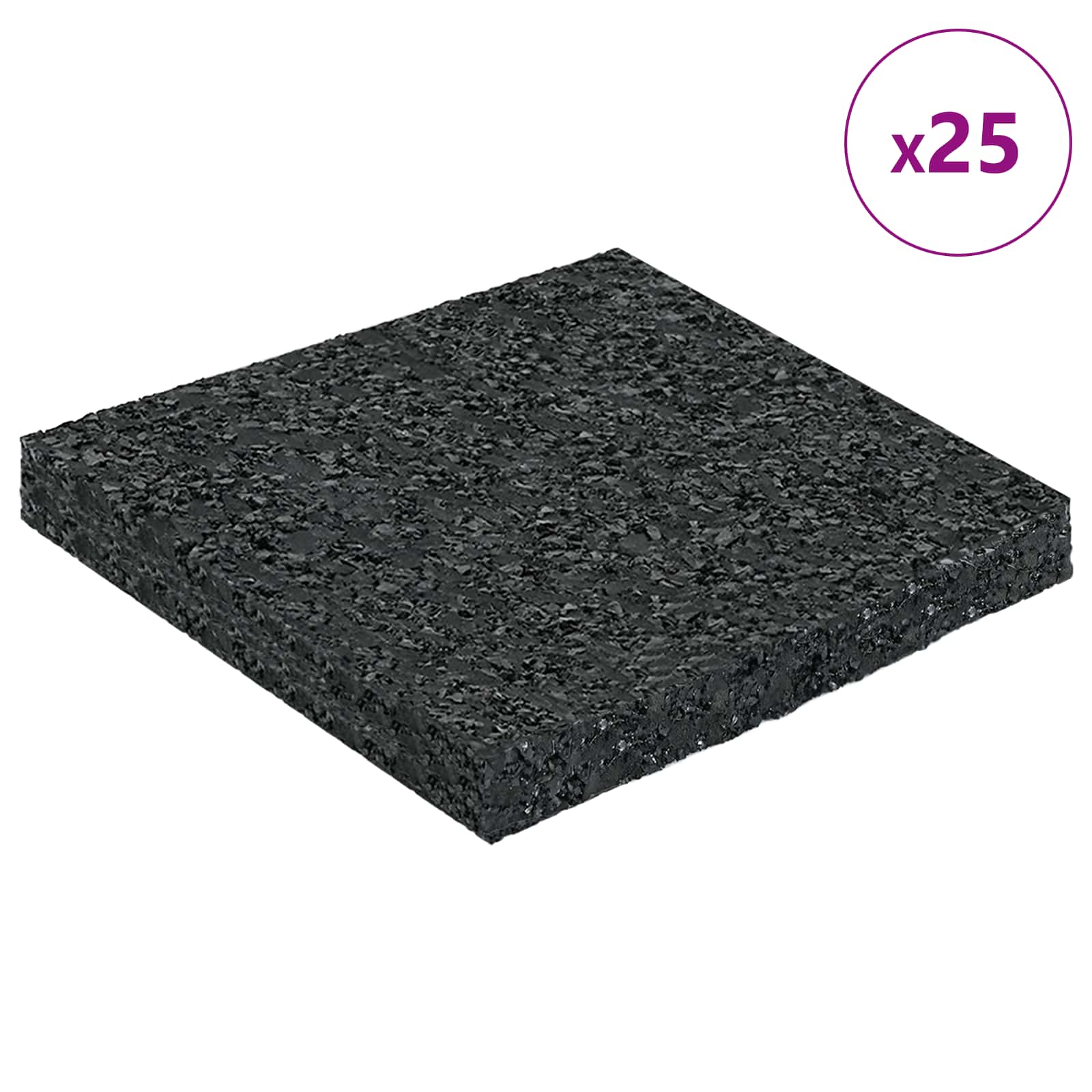 Gummigranulat-Patiopad Schwarz 9 x 9 x 0,8 cm Gummi