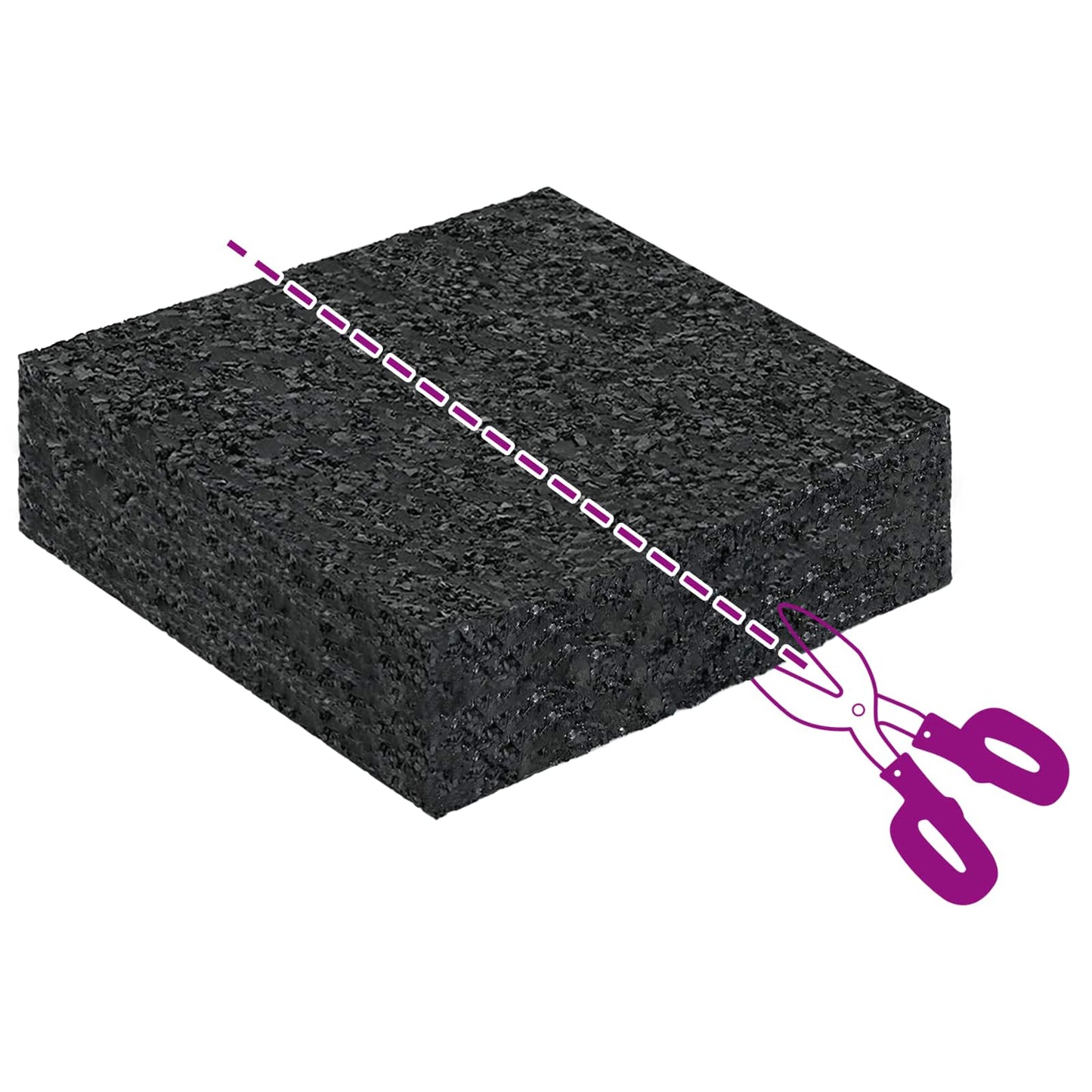 Gummigranulat-Patiopad Schwarz 9 x 9 x 2 cm Gummi