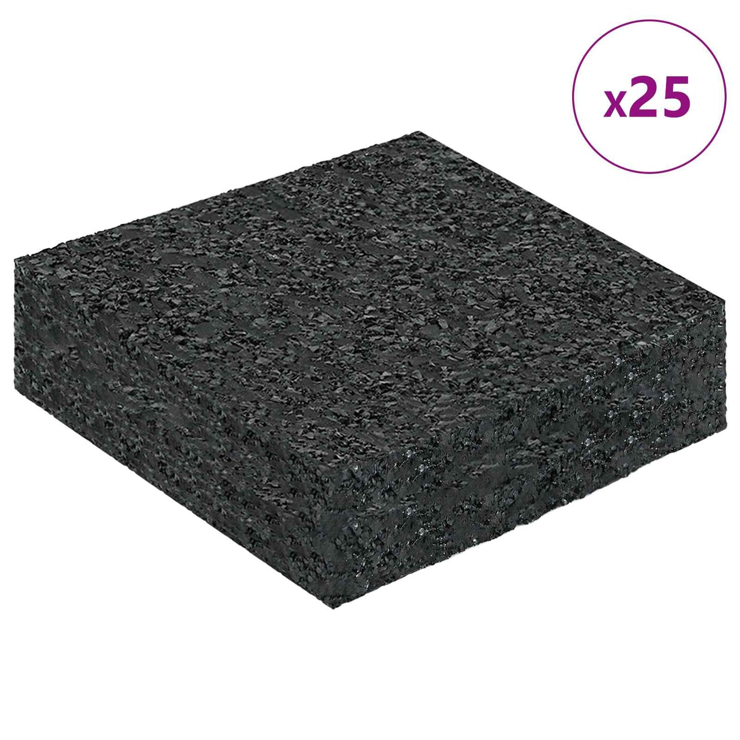 Gummigranulat-Patiopad Schwarz 9 x 9 x 2 cm Gummi