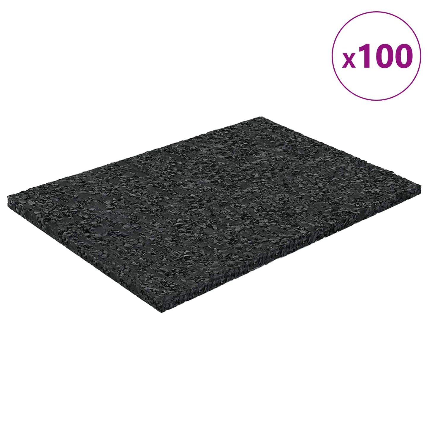 Gummigranulat-Patiopad Schwarz 6 x 9 x 0,3 cm Gummi