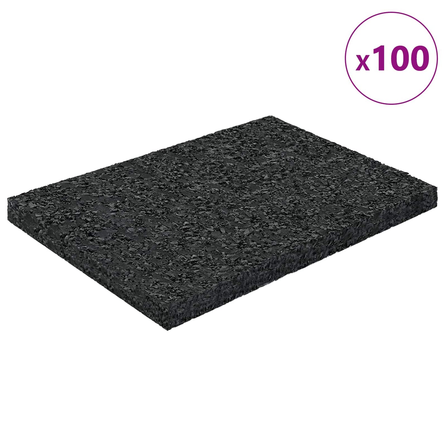 Gummigranulat-Patiopad Schwarz 6 x 9 x 0,6 cm Gummi