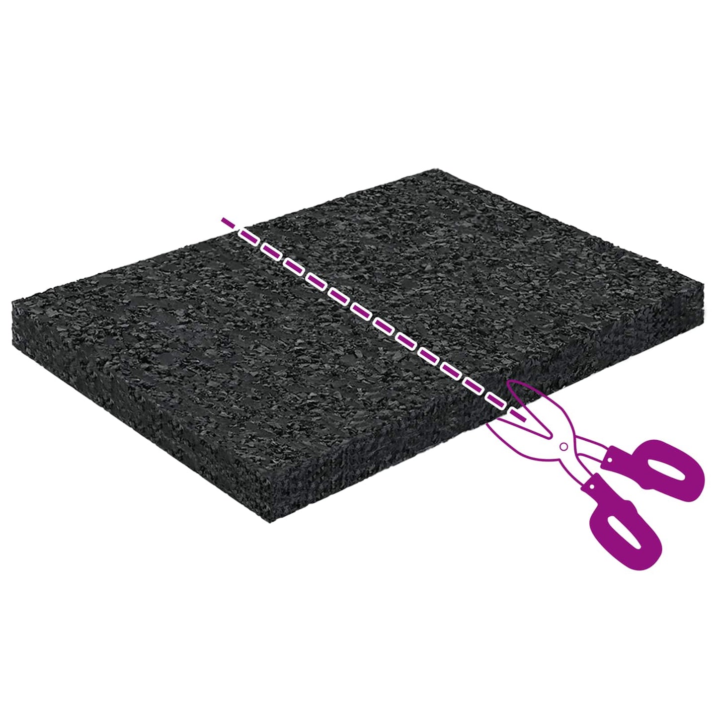 Gummigranulat-Patiopad Schwarz 6 x 9 x 0,8 cm Gummi