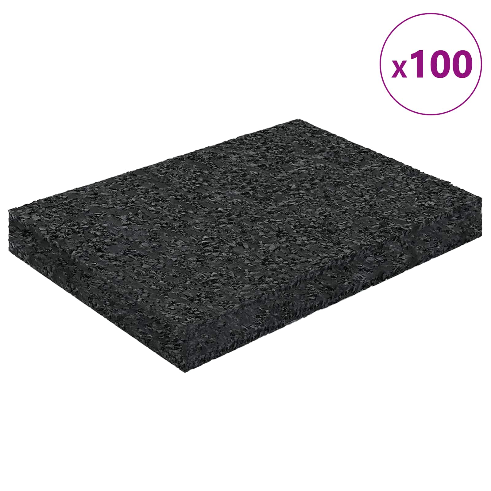 Gummigranulat-Patiopad Schwarz 6 x 9 x 1 cm Gummi