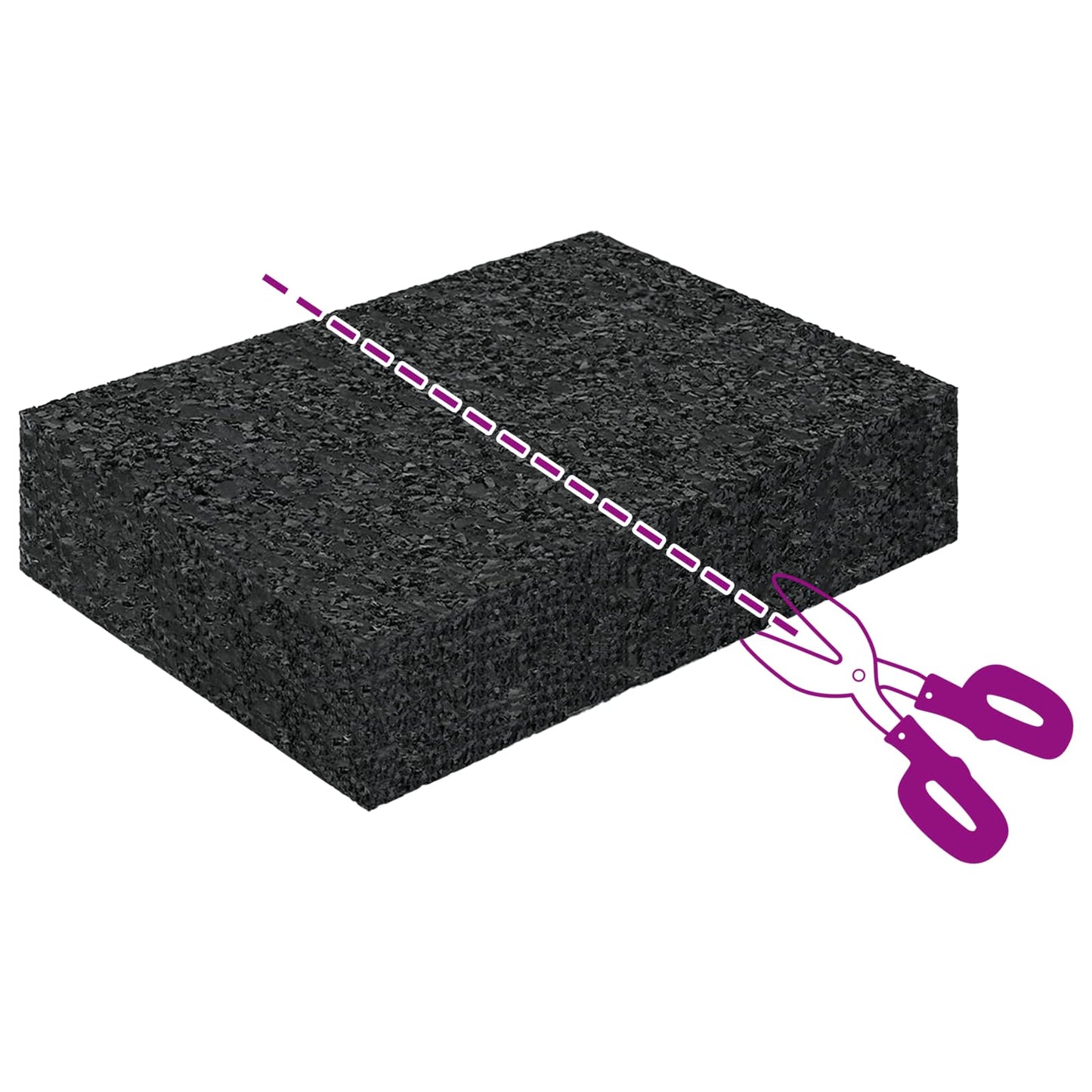 Gummigranulat-Patiopad Schwarz 6 x 9 x 2 cm Gummi