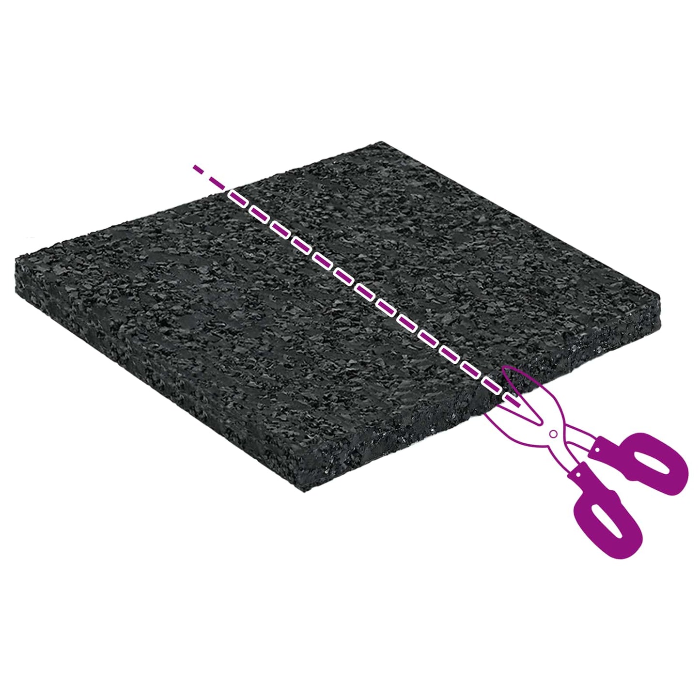 Gummigranulat-Patiopad Schwarz 9 x 9 x 0,6 cm Gummi