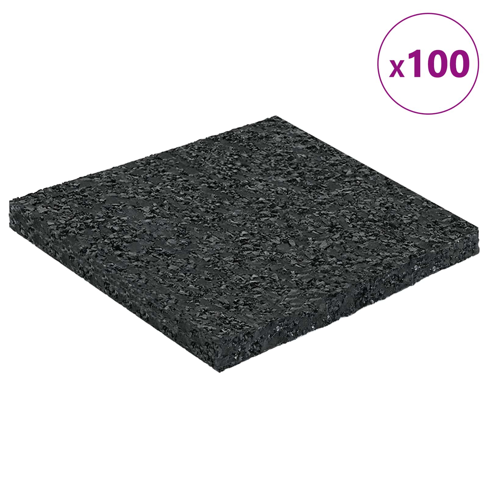 Gummigranulat-Patiopad Schwarz 9 x 9 x 0,6 cm Gummi