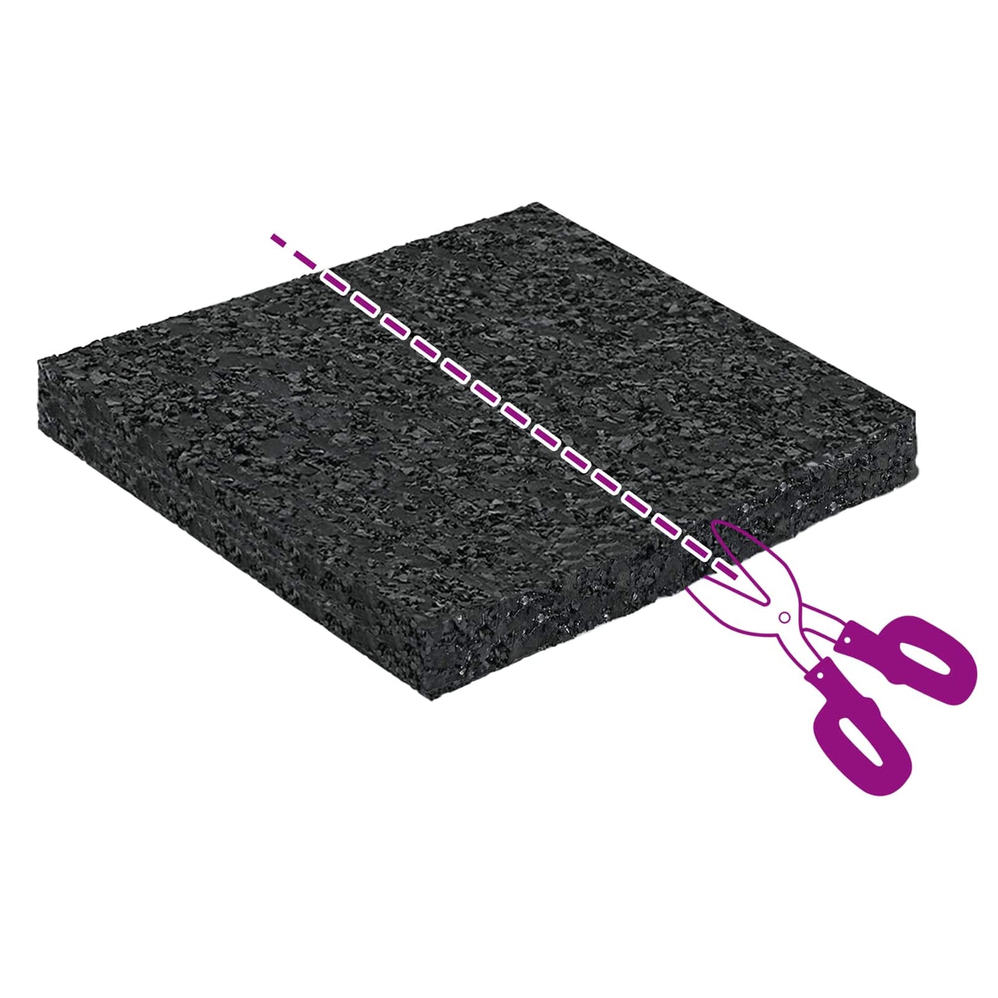 Gummigranulat-Patiopad Schwarz 9 x 9 x 0,8 cm Gummi