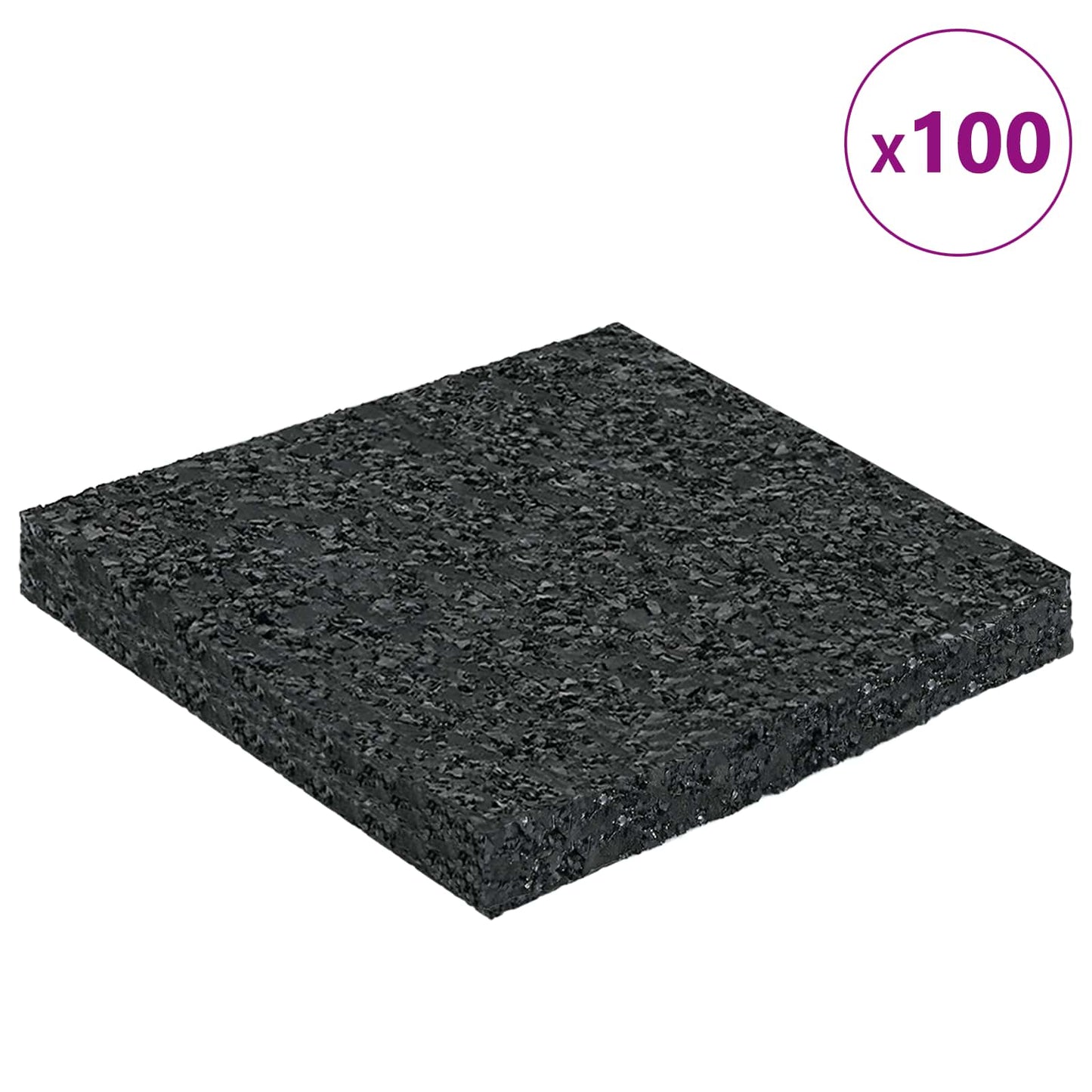 Gummigranulat-Patiopad Schwarz 9 x 9 x 0,8 cm Gummi