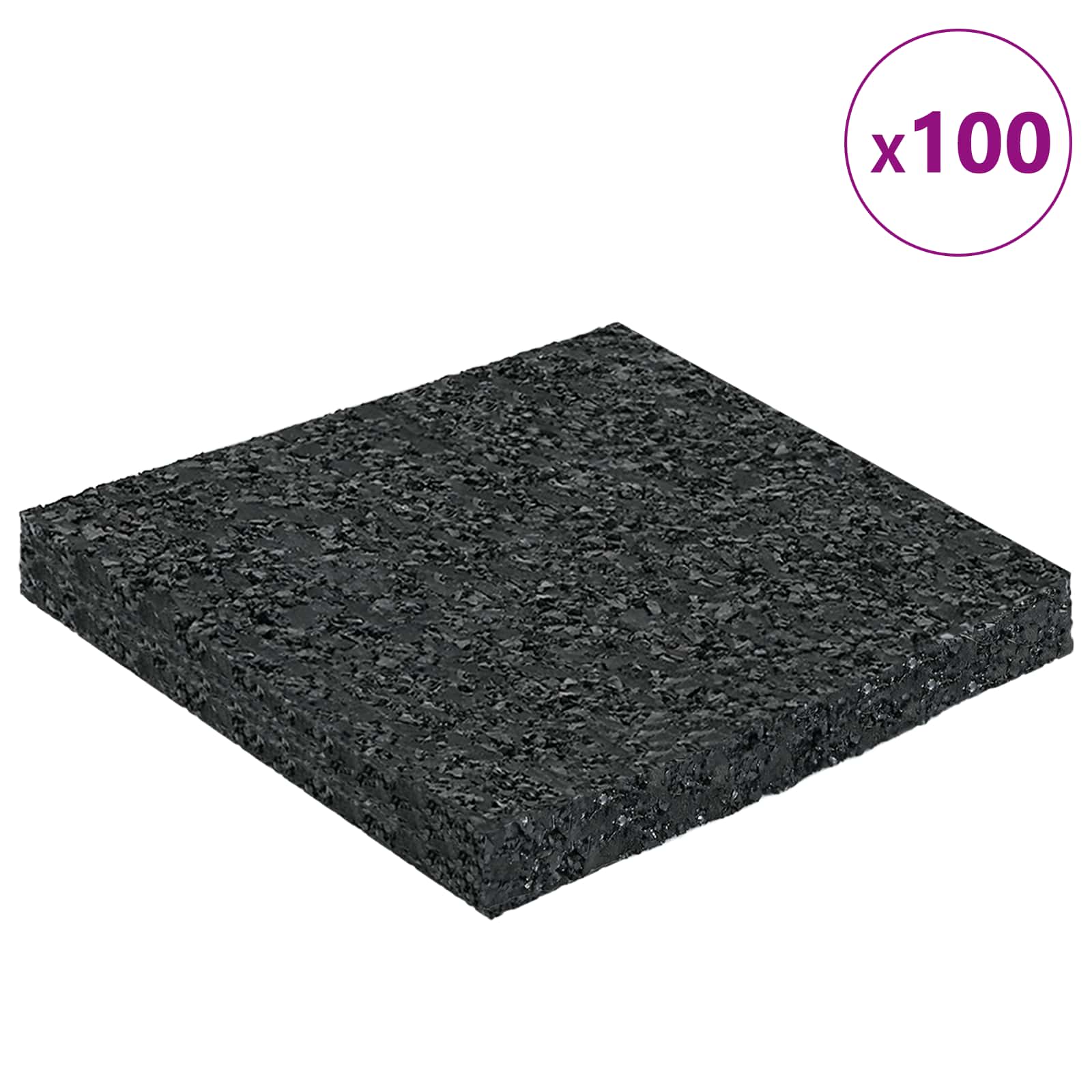 Gummigranulat-Patiopad Schwarz 9 x 9 x 0,8 cm Gummi