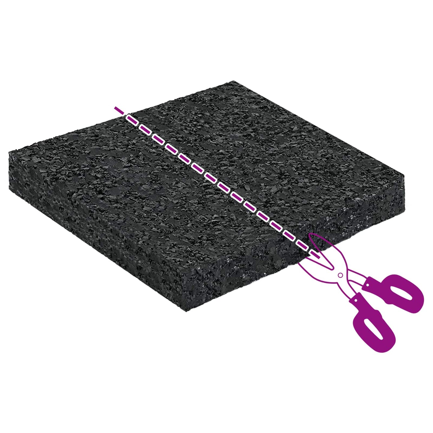 Gummigranulat-Patiopad Schwarz 9 x 9 x 1 cm Gummi