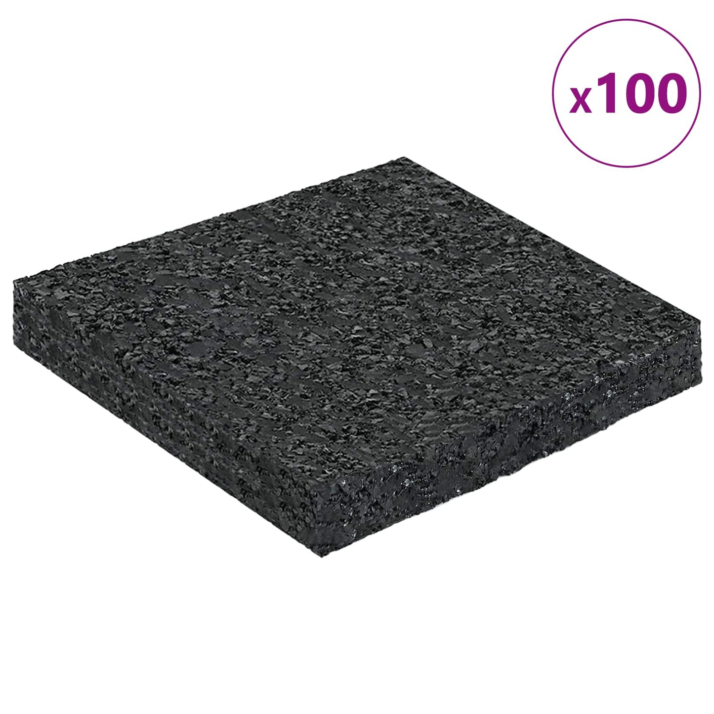 Gummigranulat-Patiopad Schwarz 9 x 9 x 1 cm Gummi