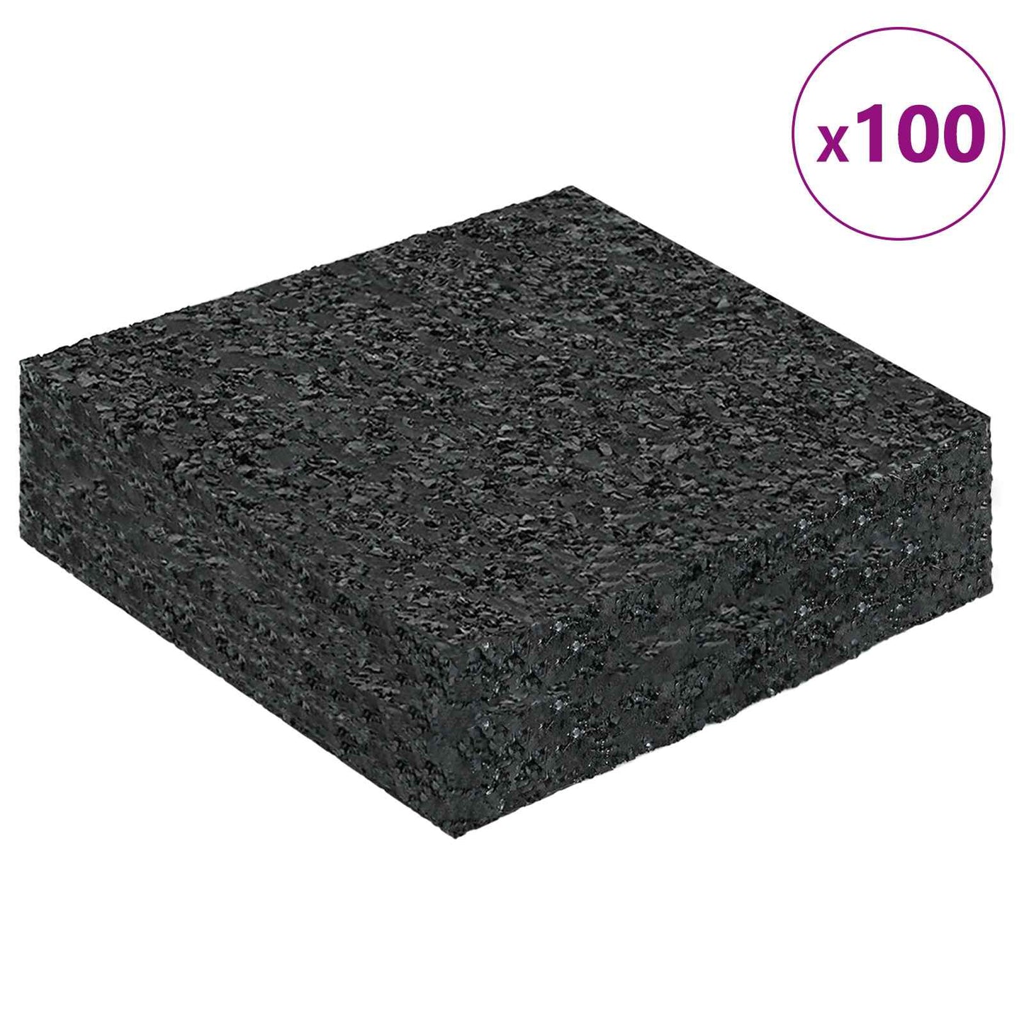 Gummigranulat-Patiopad Schwarz 9 x 9 x 2 cm Gummi