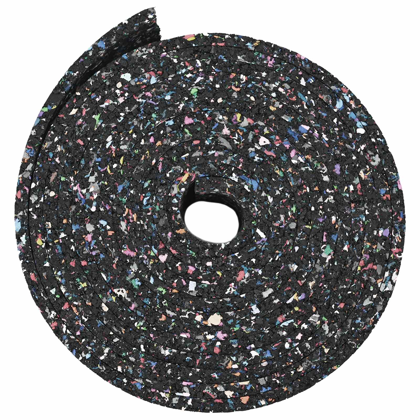 Gummi-Granulat-Rolle Schwarz 200 x 5 x 0,3 cm Gummi