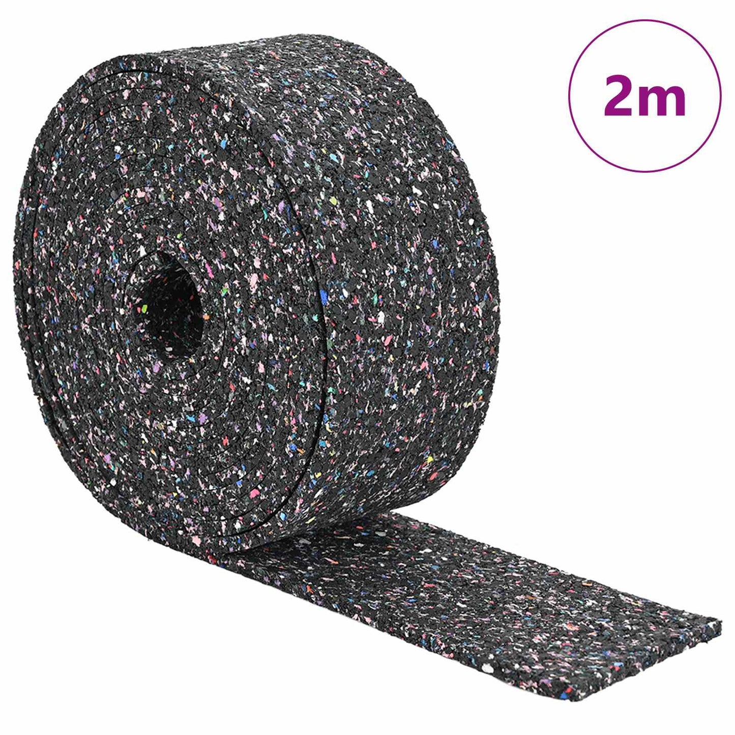 Gummi-Granulat-Rolle Schwarz 200 x 5 x 0,6 cm Gummi