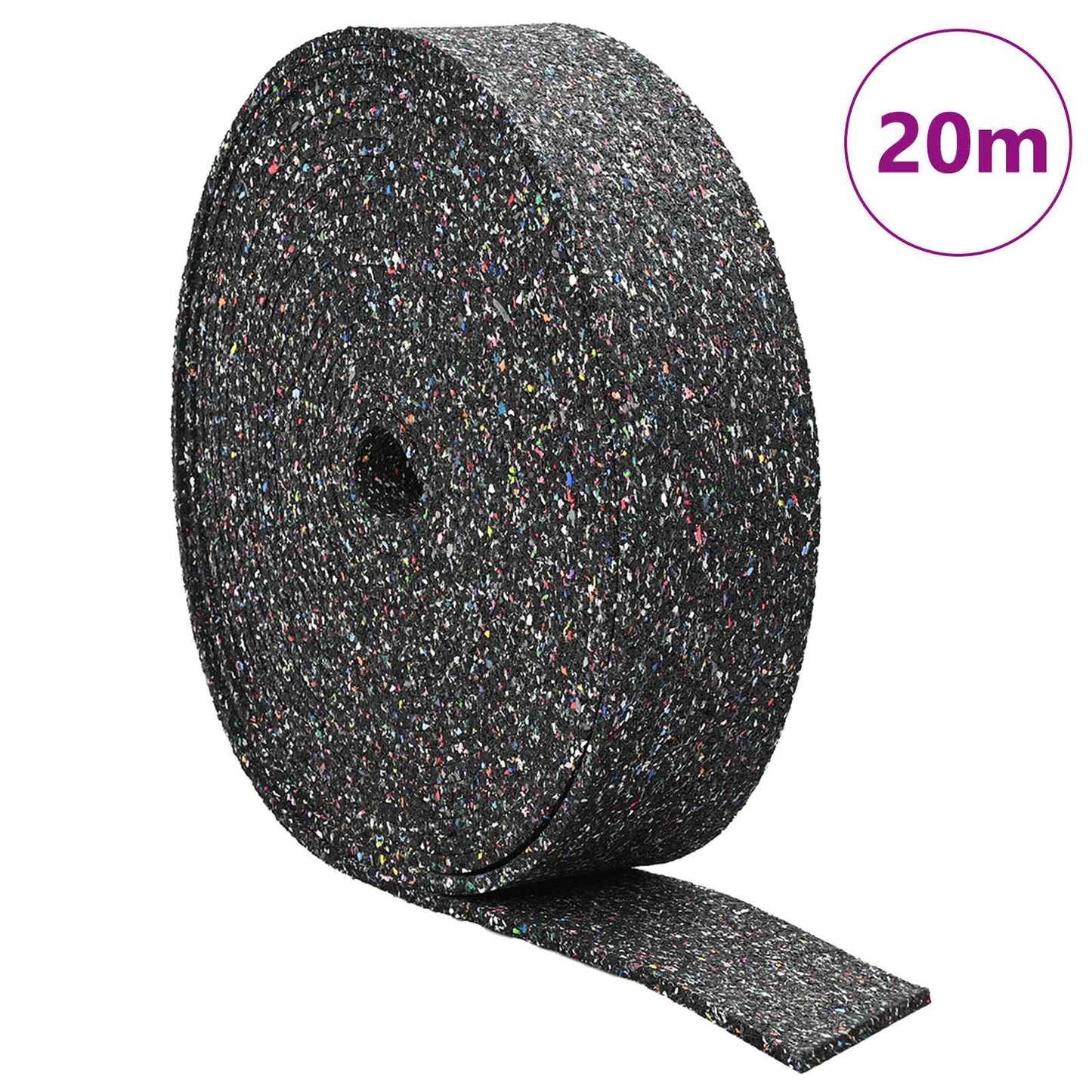 Gummi-Granulat-Rolle Schwarz 2000 x 8 x 0,3 cm Gummi