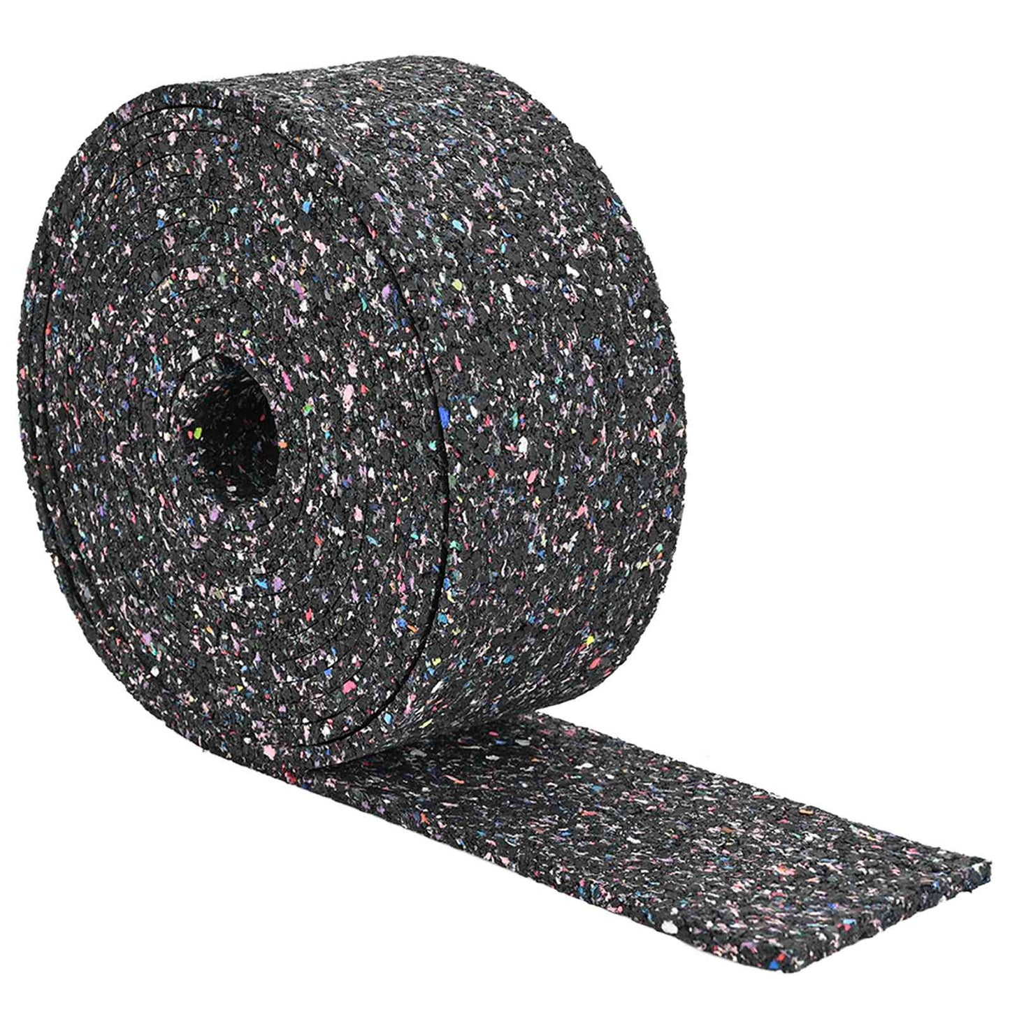 Gummi-Granulat-Rolle Schwarz 200 x 10 x 0,8 cm Gummi