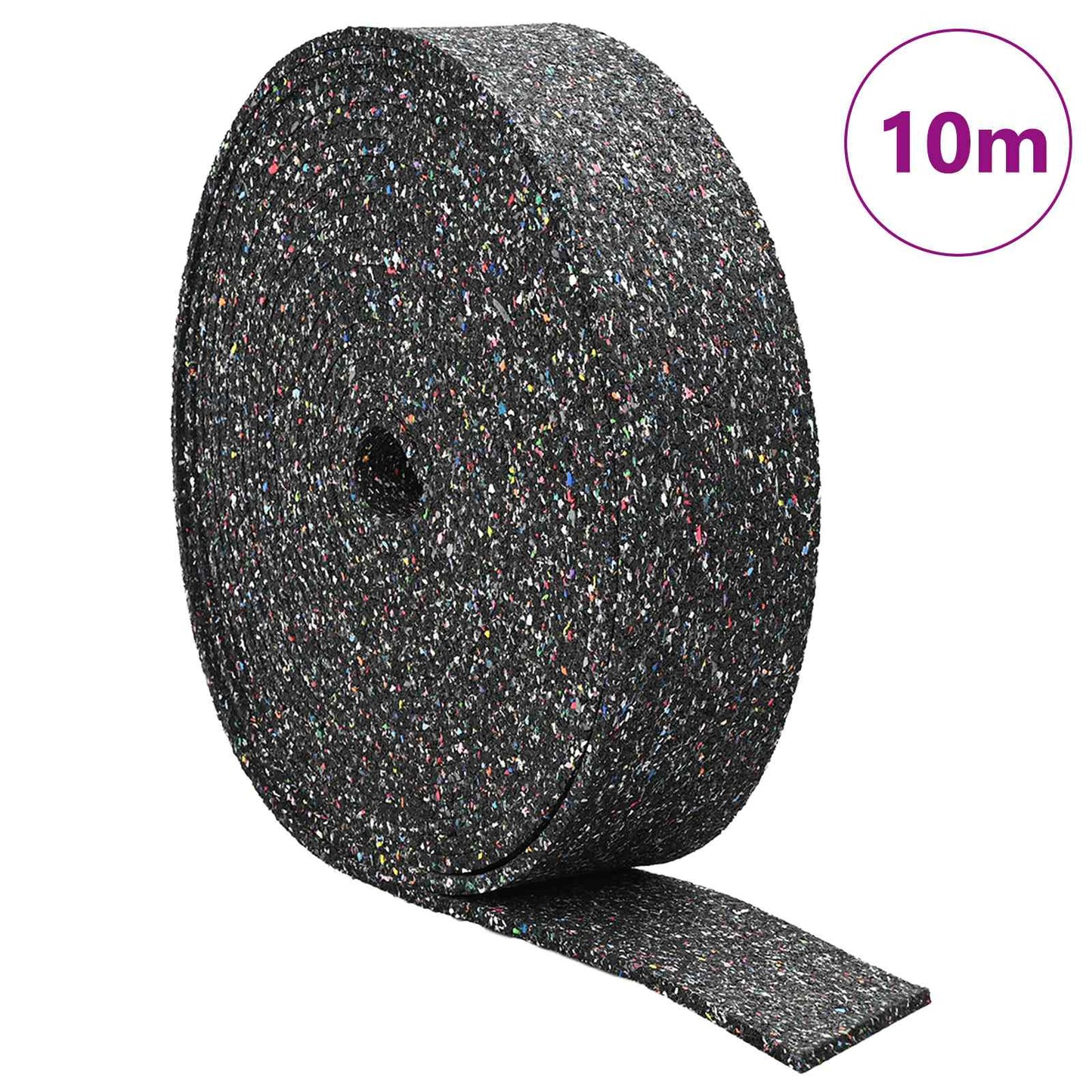 Gummi-Granulat-Rolle Schwarz 1000 x 10 x 1 cm Gummi