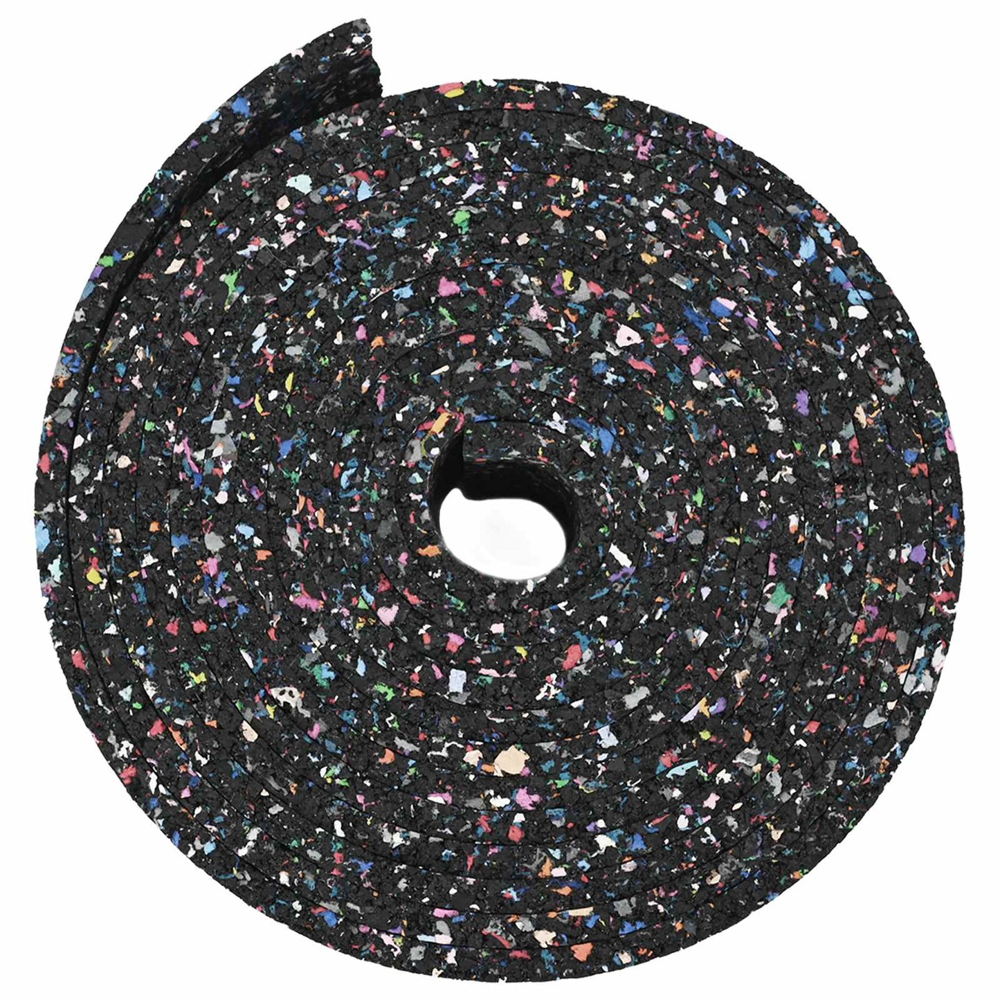 Gummi-Granulat-Rolle Schwarz 1000 x 12 x 0,8 cm Gummi