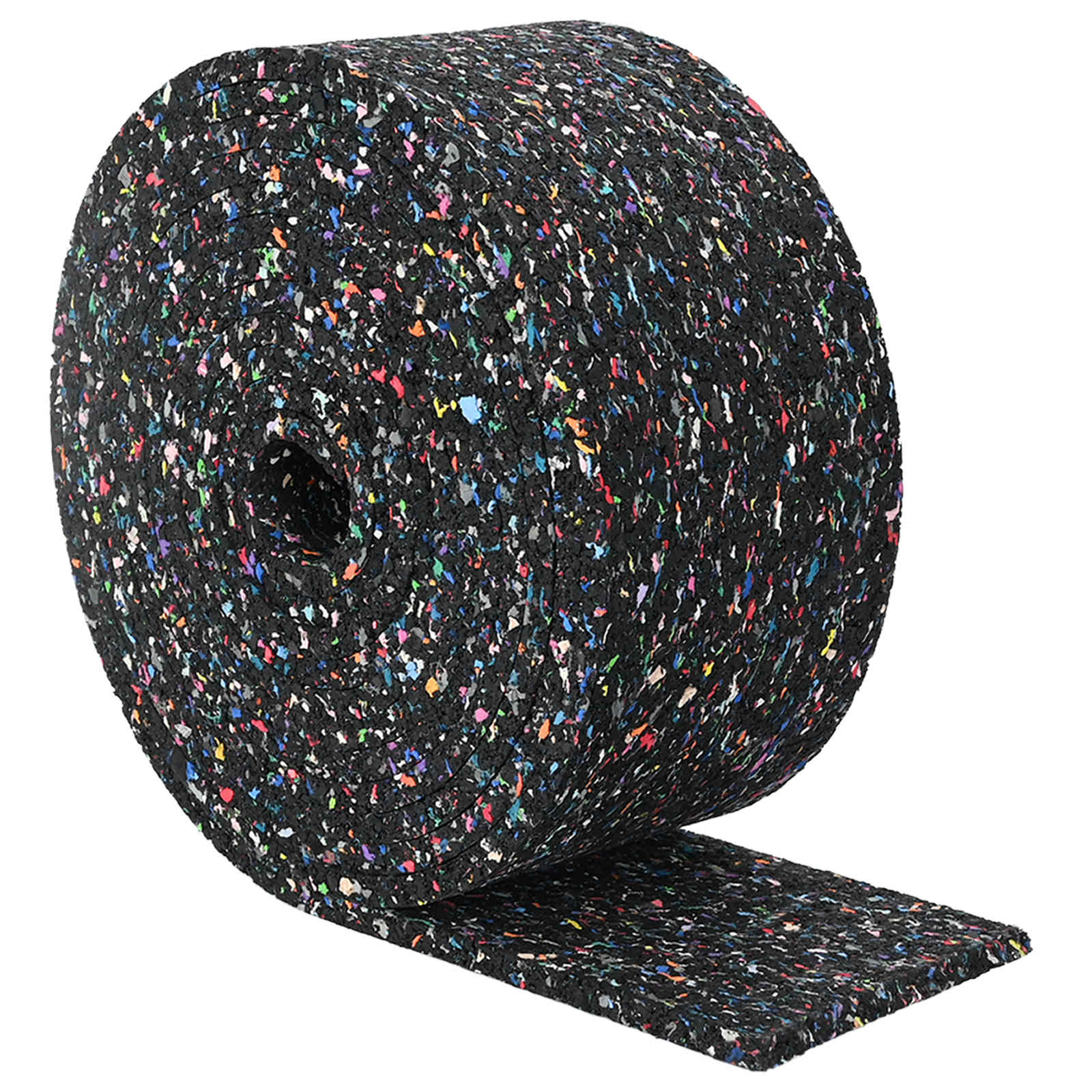 Gummi-Granulat-Rolle Schwarz 1000 x 12 x 1 cm Gummi