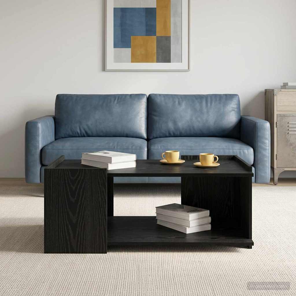 Couchtisch Schwarz Eichen-Optik 90 x 50 x 33 cm Holzwerkstoff