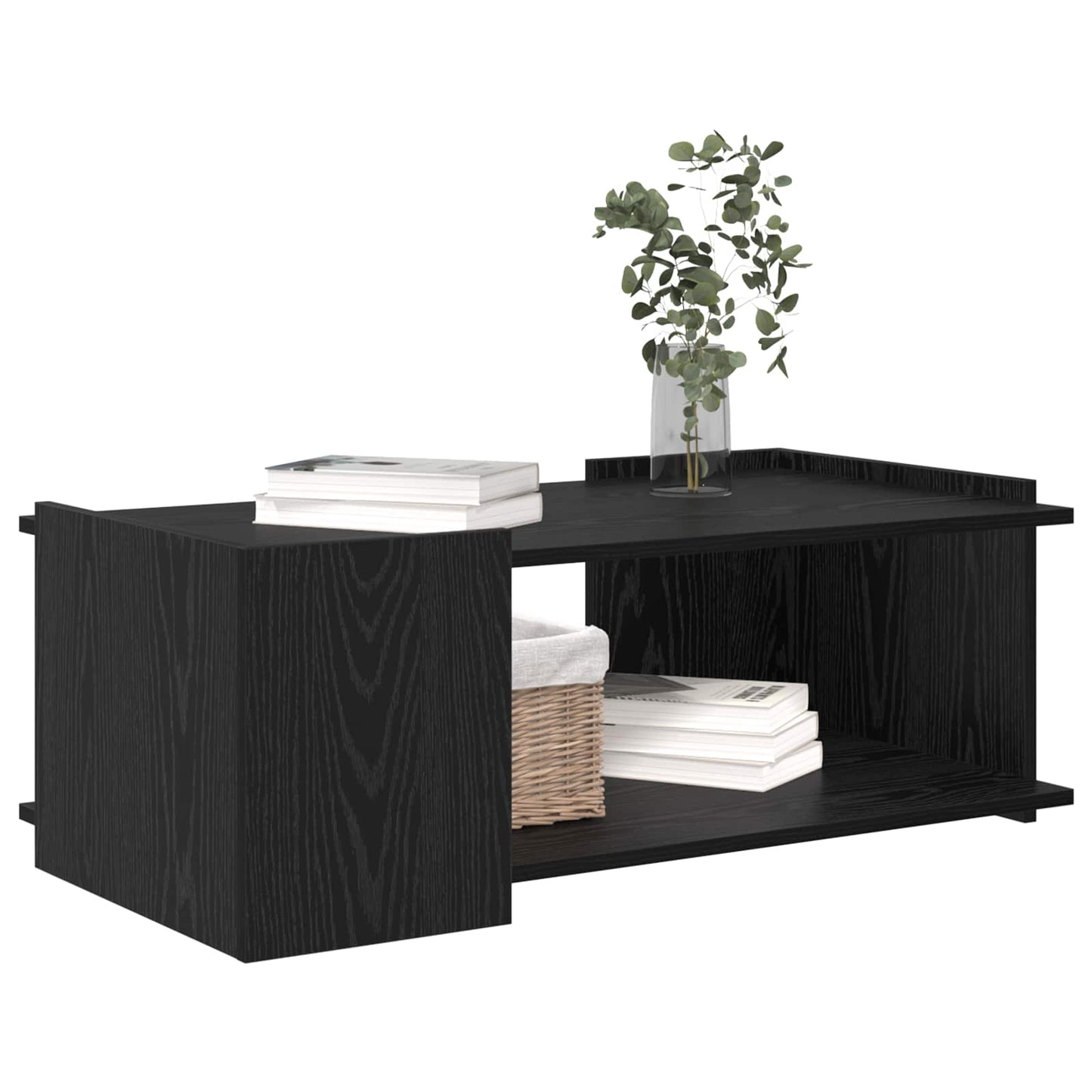 Couchtisch Schwarz Eichen-Optik 90 x 50 x 33 cm Holzwerkstoff