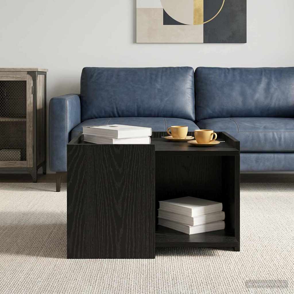 Couchtisch Schwarz Eichen-Optik 50,5 x 50 x 33 cm Holzwerkstoff