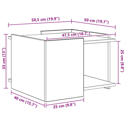 Couchtisch Sonoma-Grau 50,5 x 50 x 33 cm Holzwerkstoff