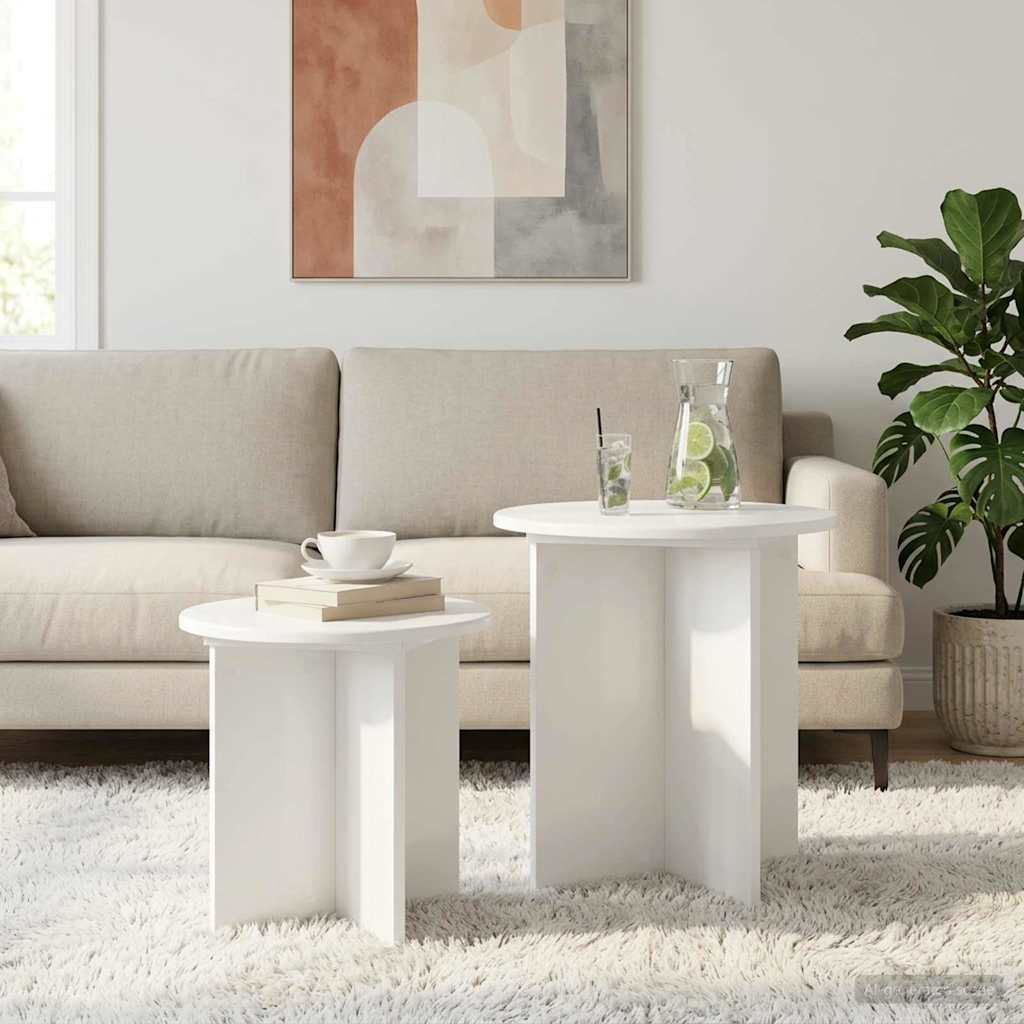 Beistelltisch-Set 2 stk. Ø 45 x 45 cm Holzwerkstoff