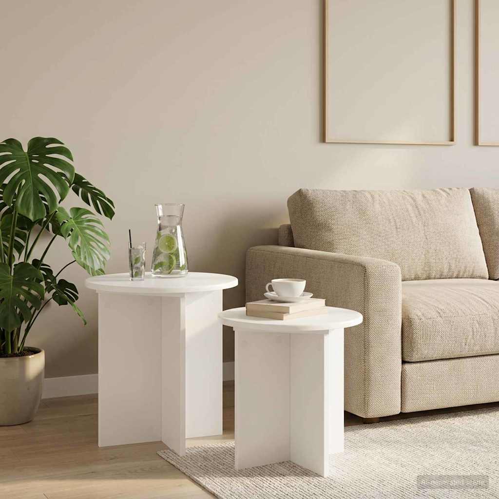 Beistelltisch-Set 2 stk. Ø 45 x 45 cm Holzwerkstoff