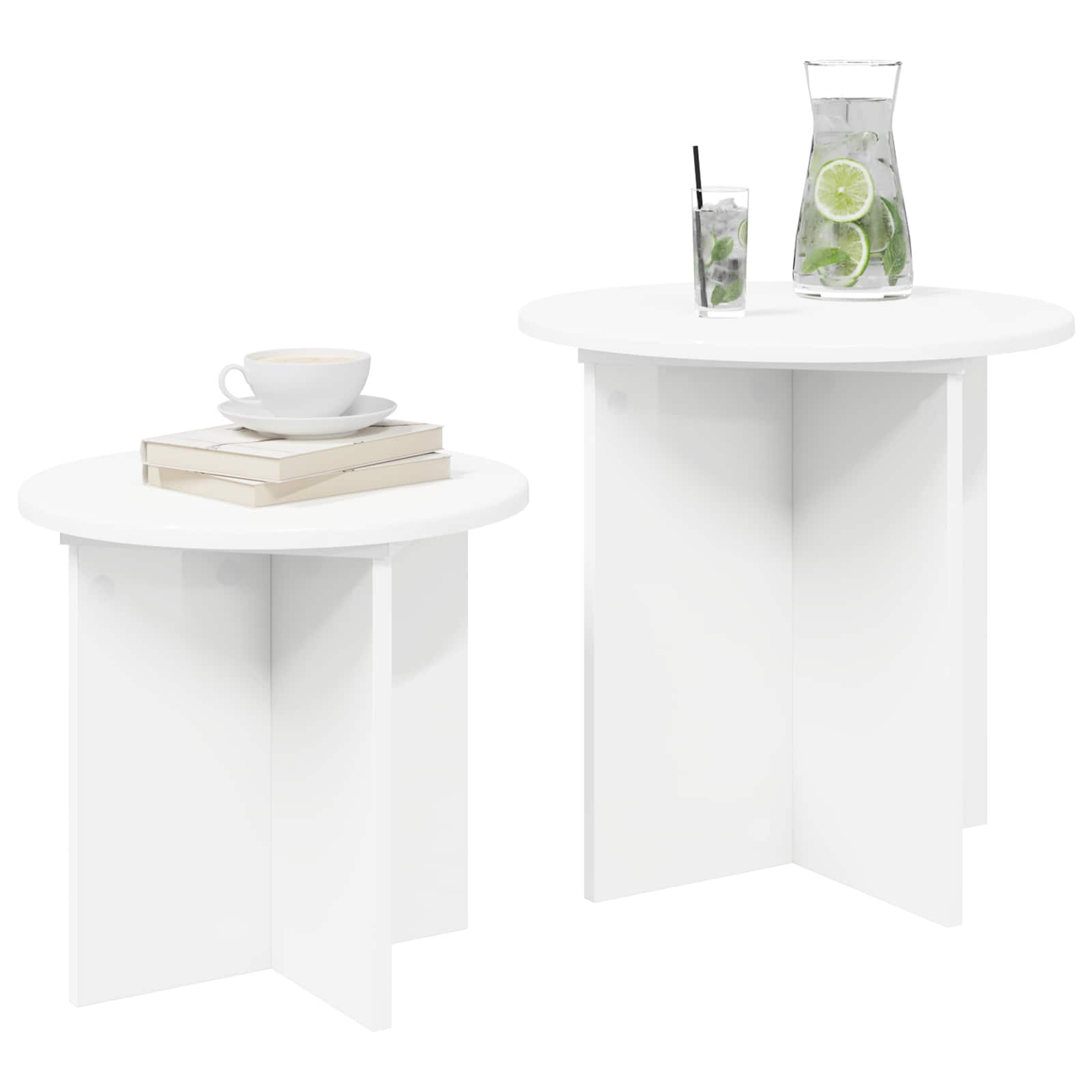 Beistelltisch-Set 2 stk. Ø 45 x 45 cm Holzwerkstoff