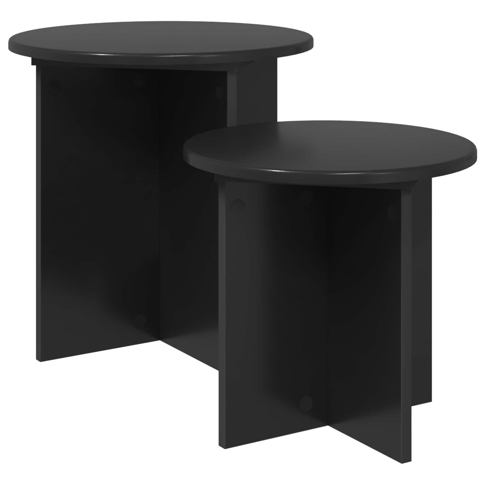 Beistelltisch-Set 2 stk. Schwarze Eiche Ø 45 x 45 cm