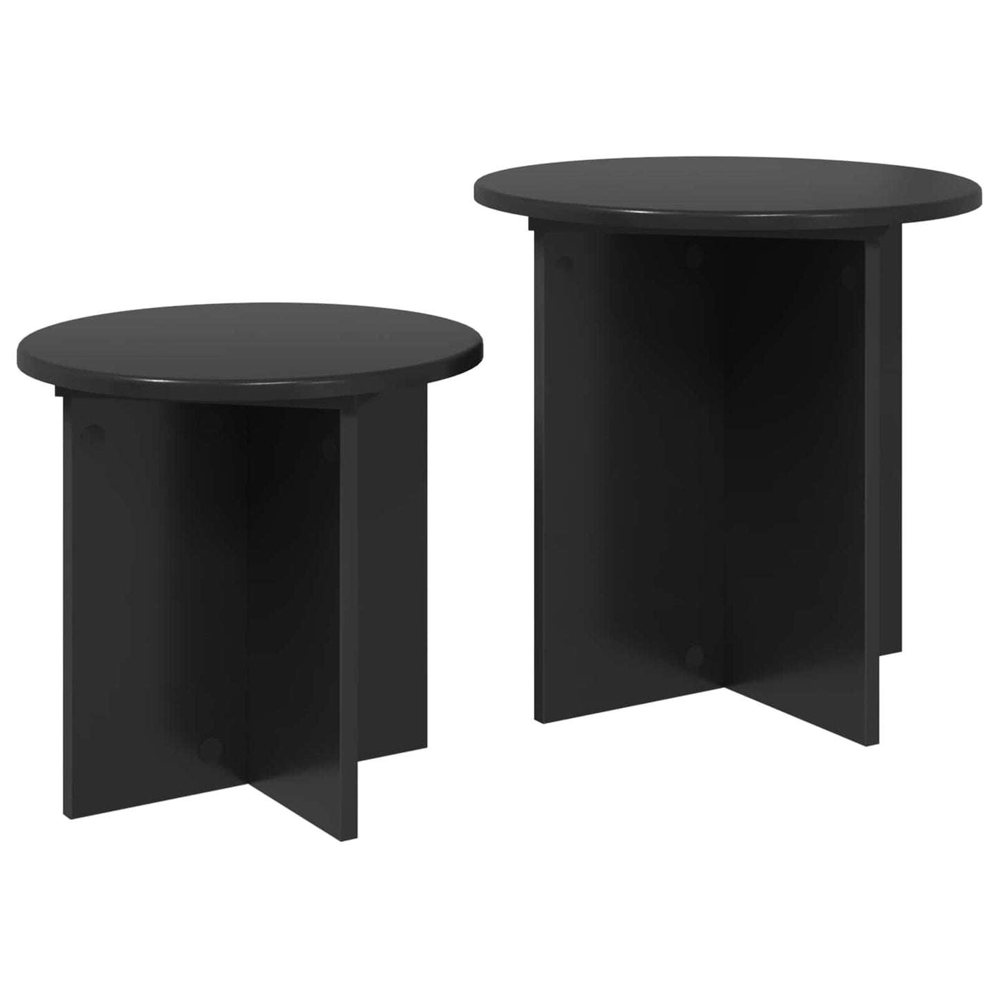 Beistelltisch-Set 2 stk. Schwarze Eiche Ø 45 x 45 cm
