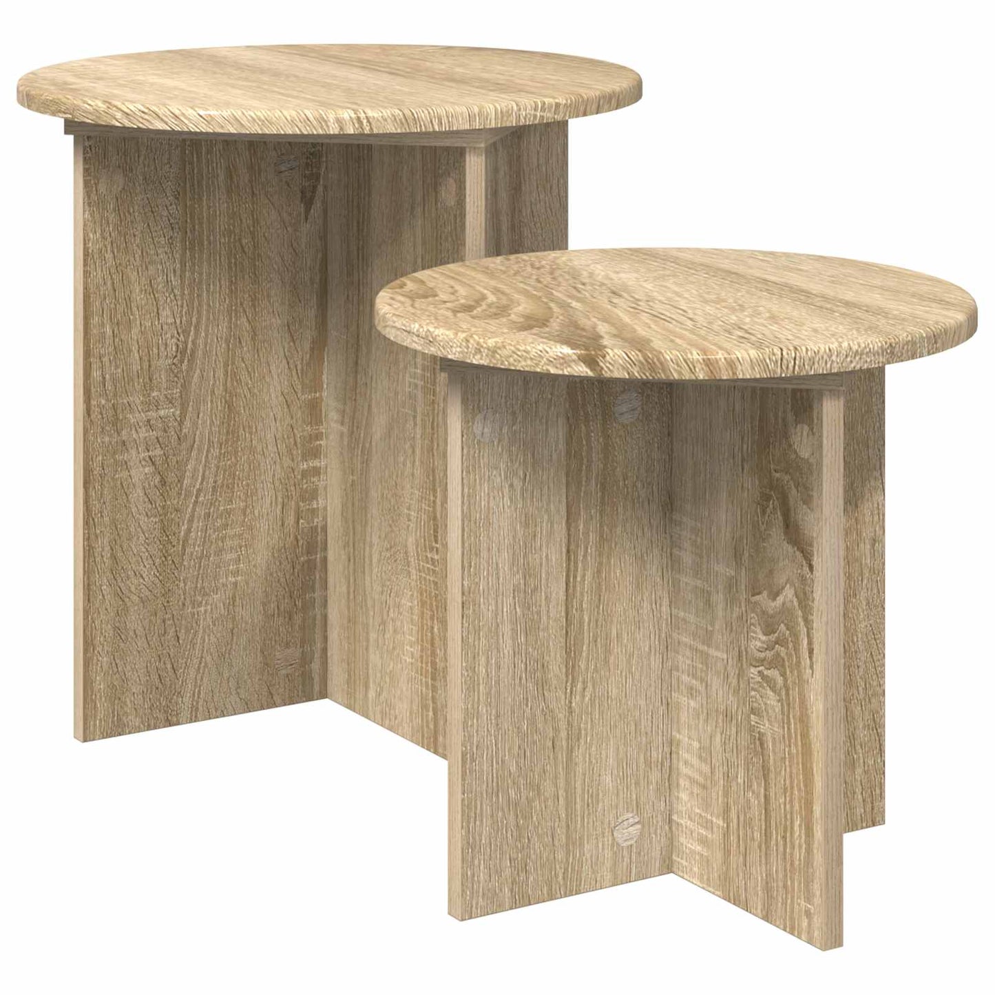 Beistelltisch-Set 2 stk. Sonoma-Eiche Ø 45 x 45 cm