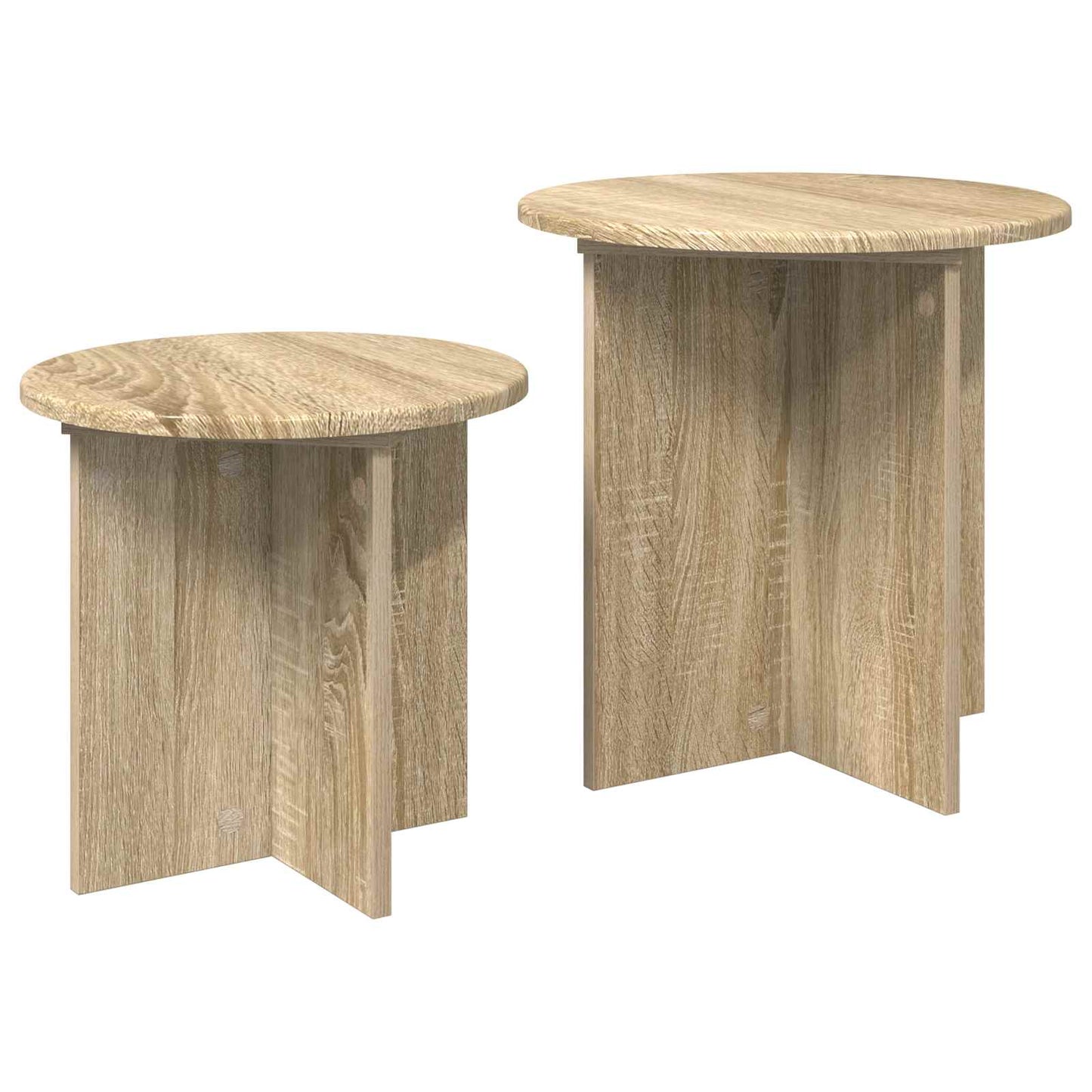 Beistelltisch-Set 2 stk. Sonoma-Eiche Ø 45 x 45 cm