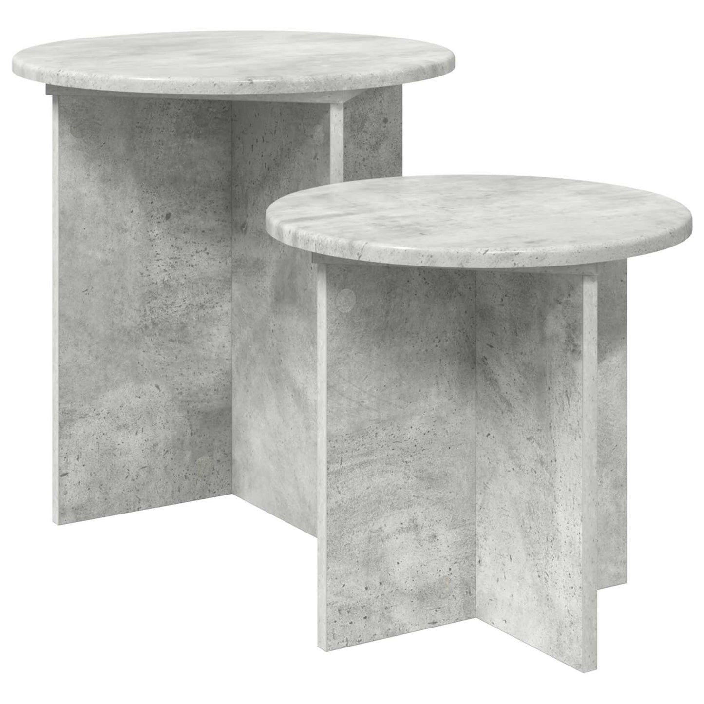 Beistelltisch-Set 2 stk. Betongrau Ø 45 x 45 cm Holzwerkstoff