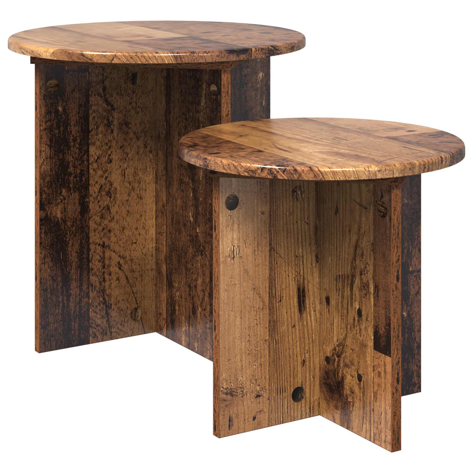 Beistelltisch-Set 2 stk. Altholz Ø 45 x 45 cm Holzwerkstoff