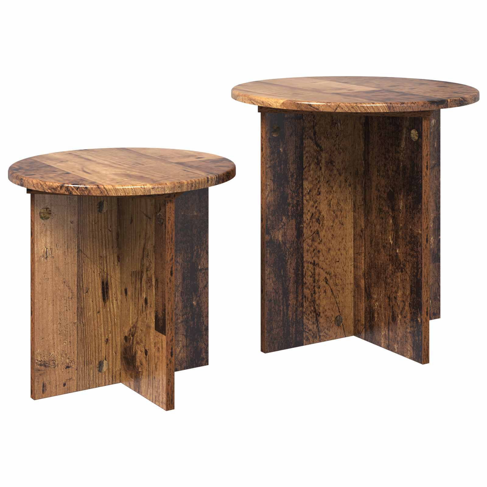 Beistelltisch-Set 2 stk. Altholz Ø 45 x 45 cm Holzwerkstoff