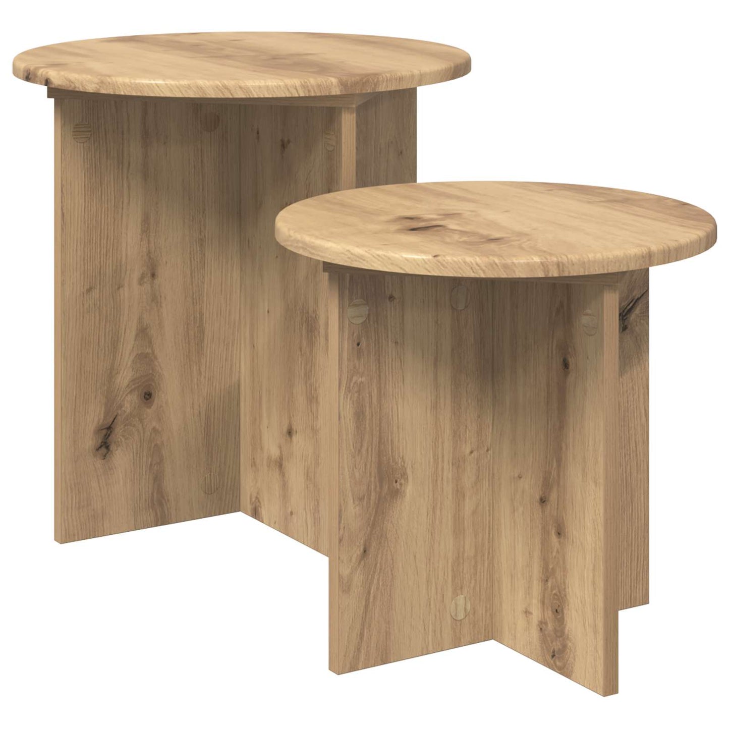 Beistelltisch-Set 2 stk. Artisan-Eiche Ø 45 x 45 cm