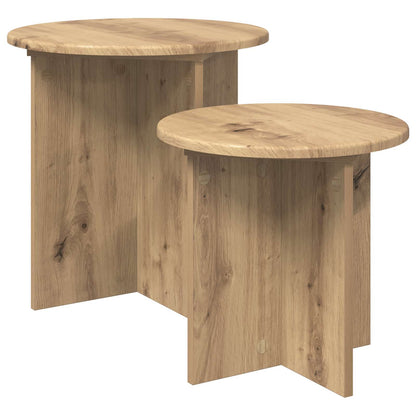 Beistelltisch-Set 2 stk. Artisan-Eiche Ø 45 x 45 cm