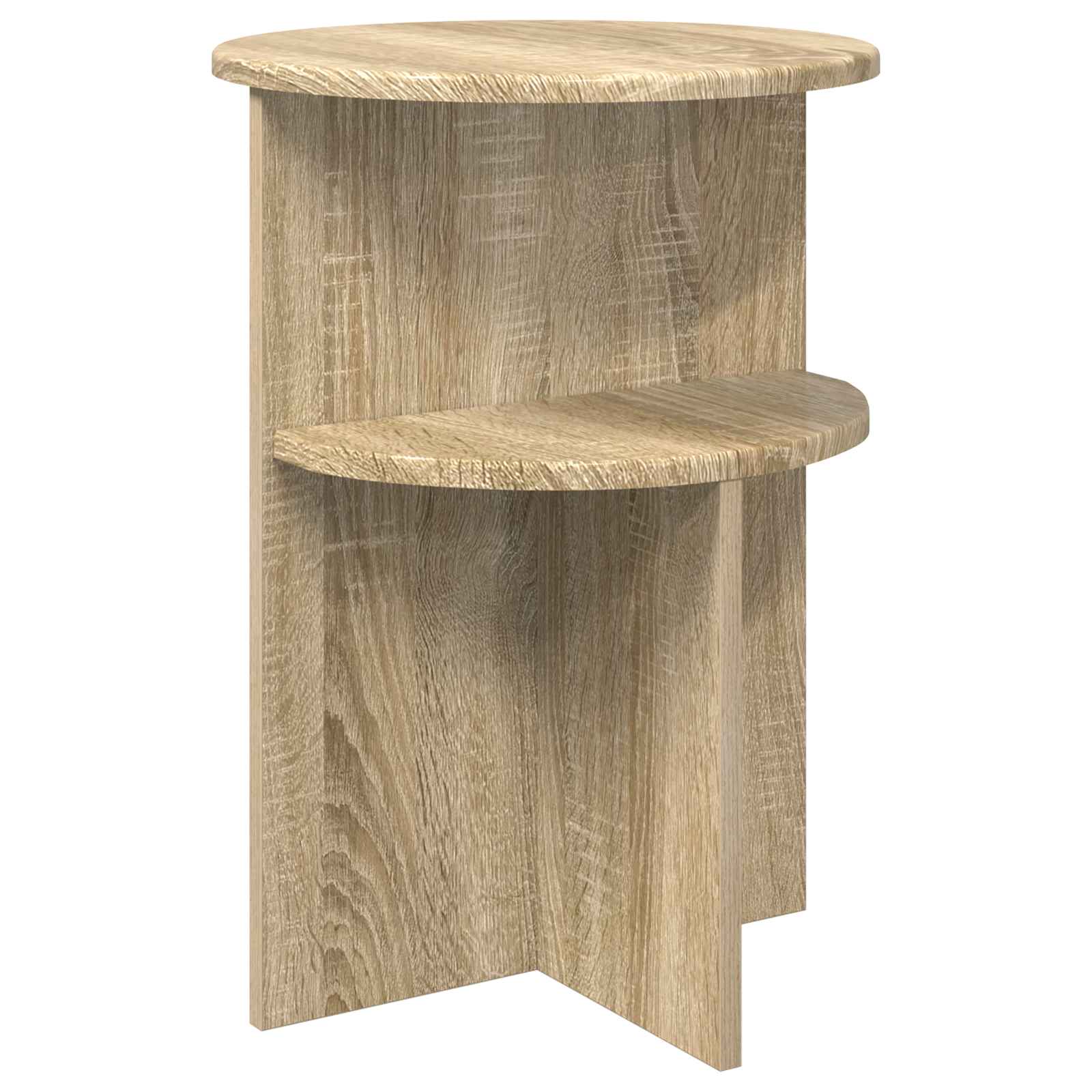 Beistelltisch Sonoma-Eiche Ø 39,5 x 55 cm Holzwerkstoff
