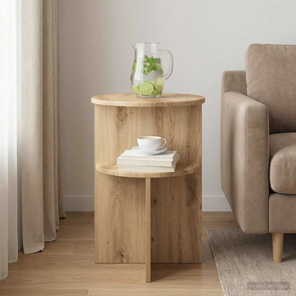 Beistelltisch Artisan-Eiche Ø 39,5 x 55 cm Holzwerkstoff