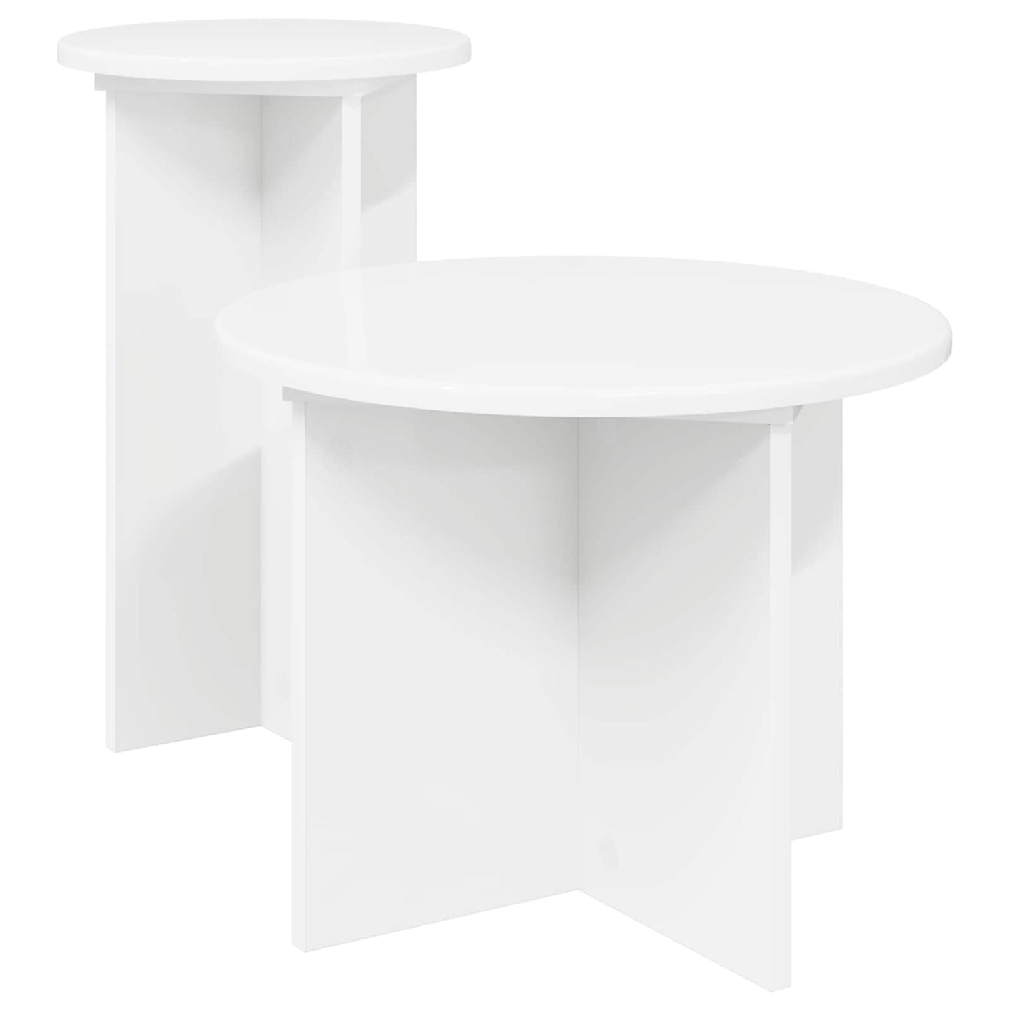 Beistelltisch-Set 2 Stk. Weiß Ø 45 x 35 cm Holzwerkstoff