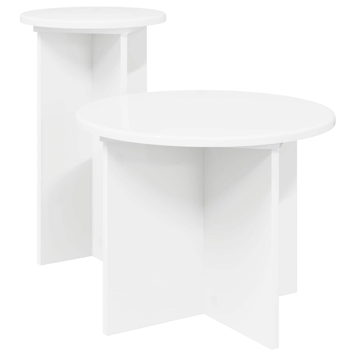 Beistelltisch-Set 2 Stk. Weiß Ø 45 x 35 cm Holzwerkstoff